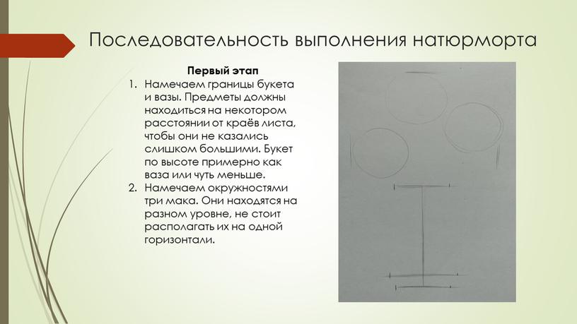 Последовательность выполнения натюрморта