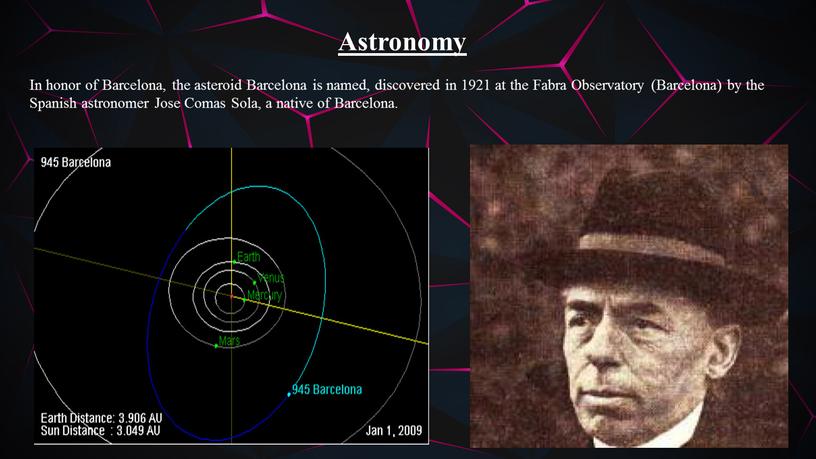 Astronomy In honor of Barcelona, the asteroid