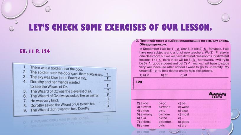 Let’s check some exercises of our lesson