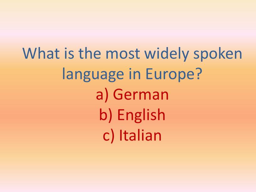 What is the most widely spoken language in