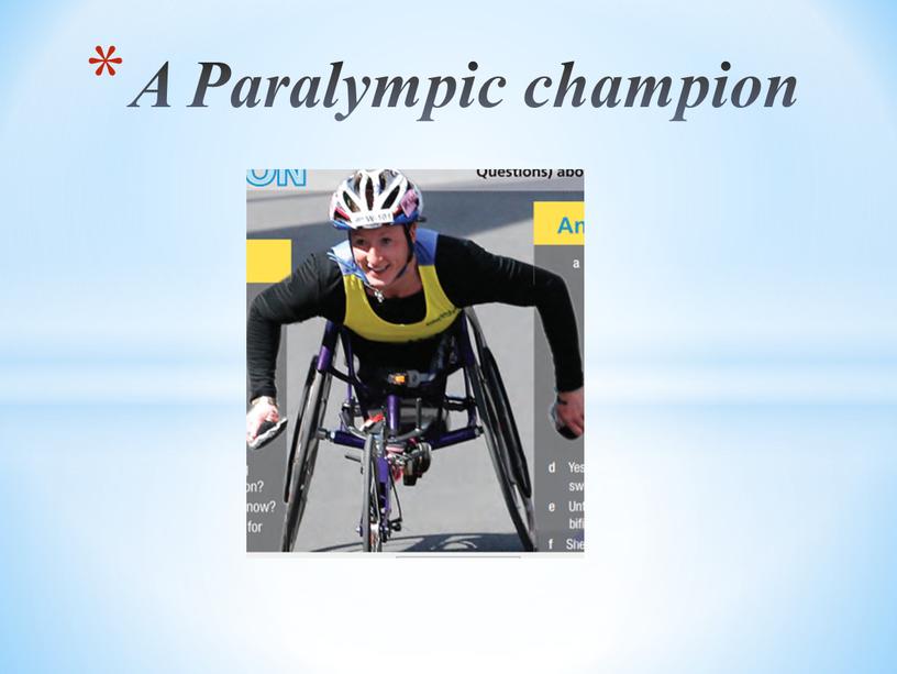 A Paralympic champion