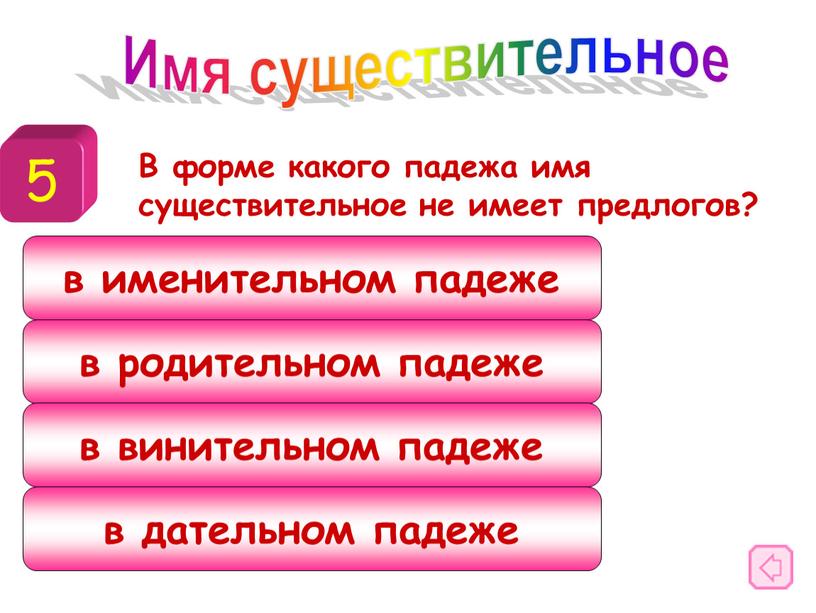 В форме какого падежа имя существительное не имеет предлогов?