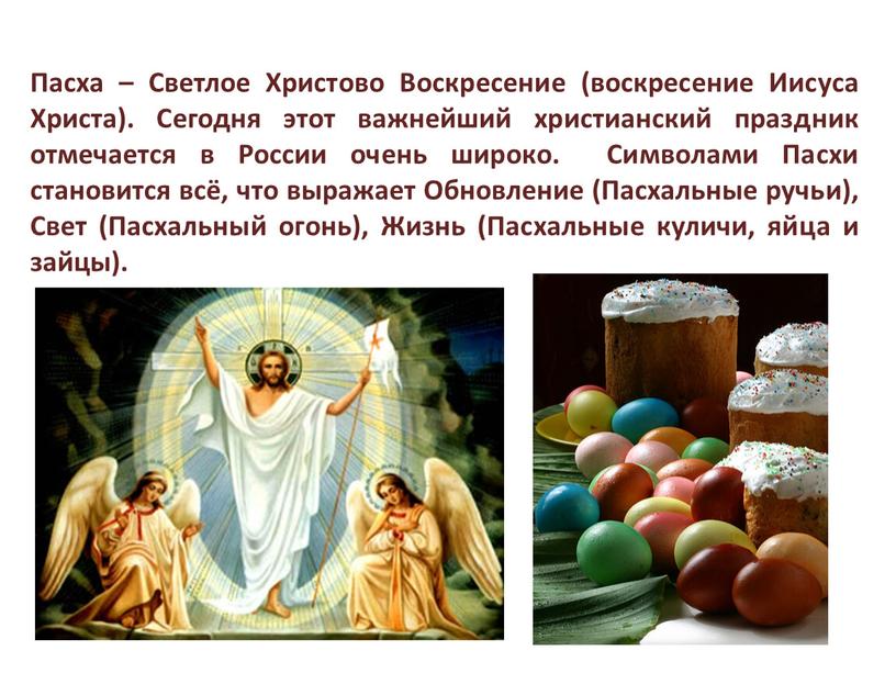 Пасха – Светлое Христово Воскресение (воскресение