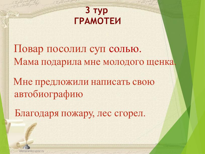 ГРАМОТЕИ Повар посолил суп солью