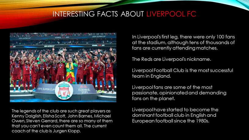 In Liverpool's first leg, there were only 100 fans at the stadium, although tens of thousands of fans are currently attending matches