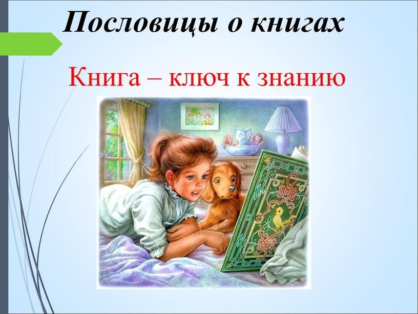 Пословицы о книгах Книга – ключ к знанию