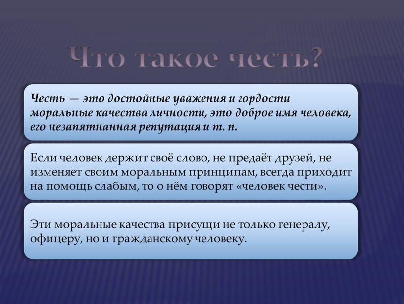 Что такое честь?