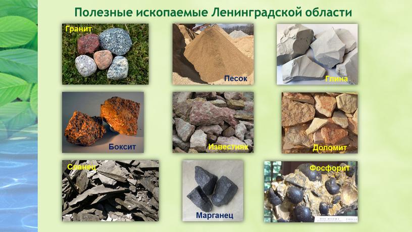 Полезные ископаемые Ленинградской области