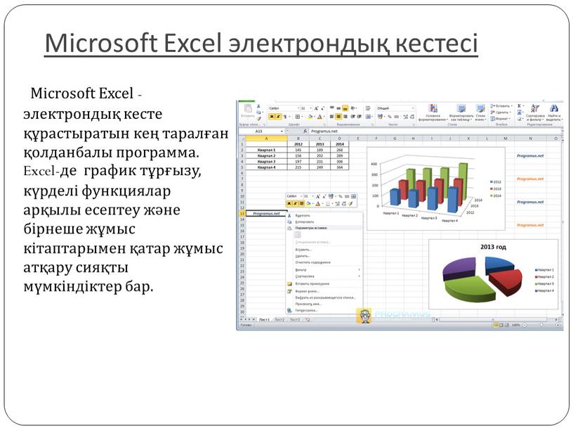 Microsoft Excel электрондық кестесі