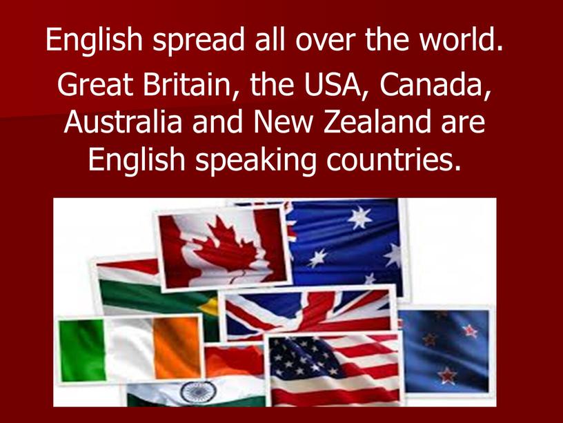 English spread all over the world