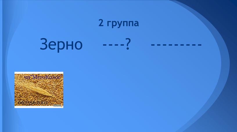 Зерно ----? --------- 2 группа