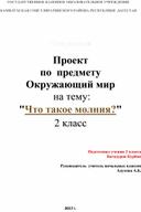 ПРОЕКТ по предмету Окружающий мир  на тему  "Что такое молния ?"