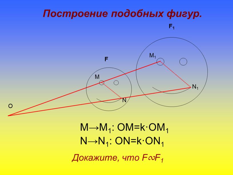 Построение подобных фигур. М→М1: