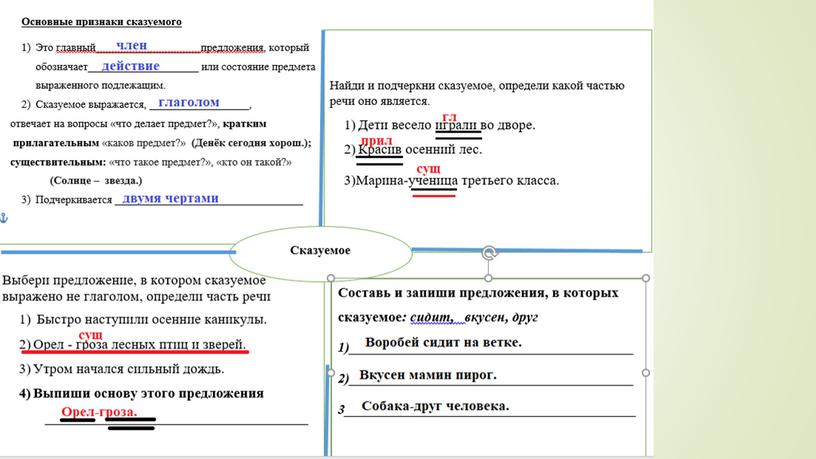 Презентация по русскому языку для 3 класс на тему: "Сказуемое"