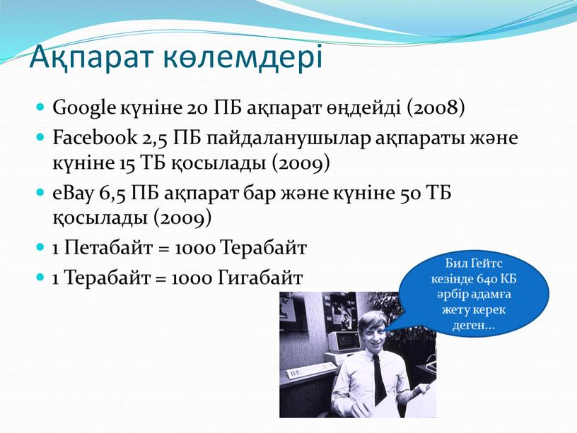 Ақпарат көлемдері Google күніне 20