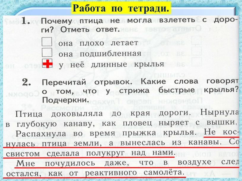 Работа по тетради.