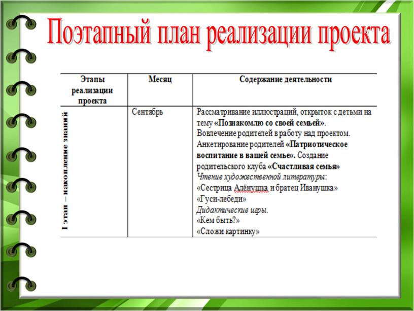 Поэтапный план реализации проекта