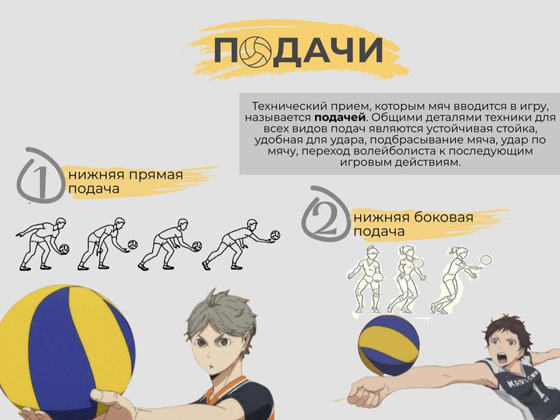 Основные технические приёмы волейбола