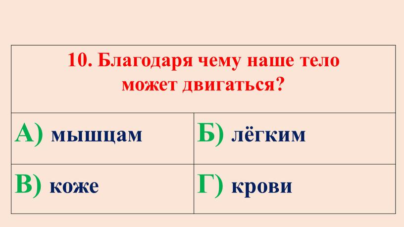 Благодаря чему наше тело может двигаться?