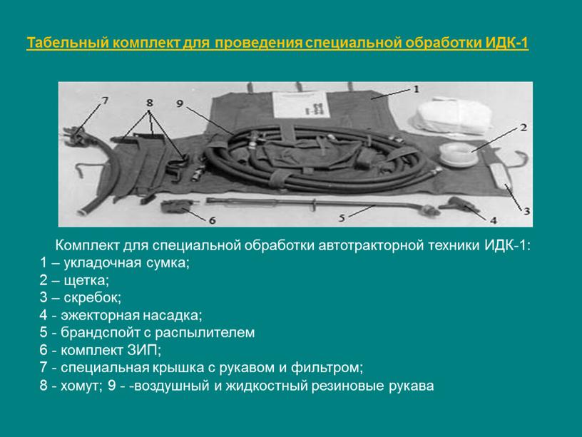 Табельный комплект для проведения специальной обработки