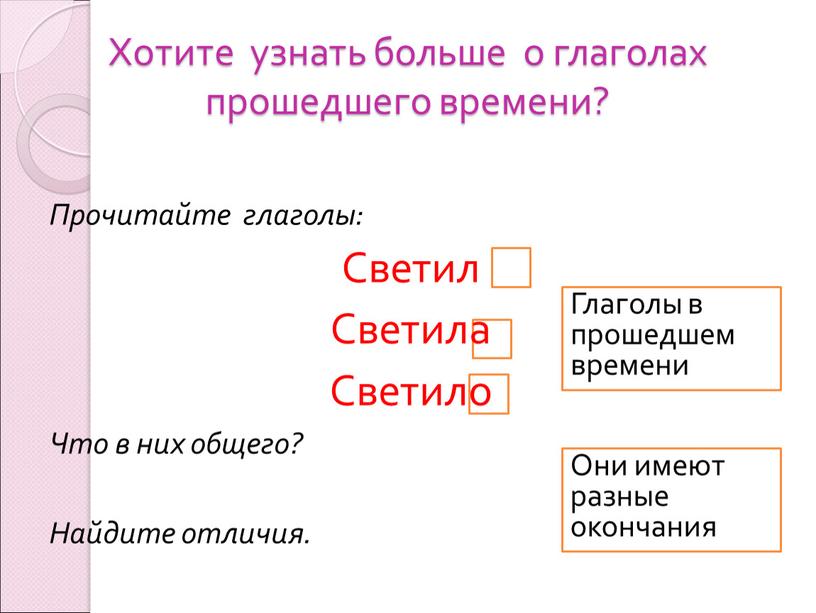 Хотите узнать больше о глаголах прошедшего времени?