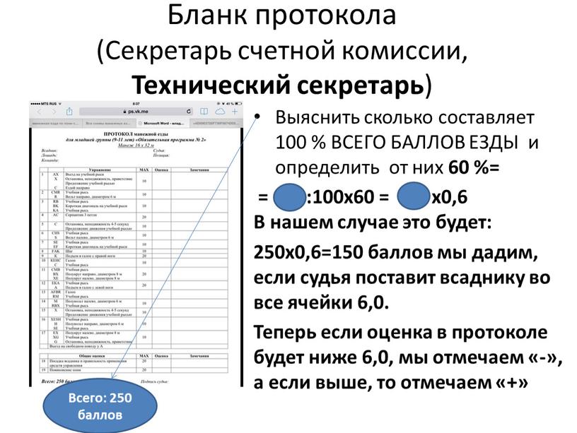 Бланк протокола (Секретарь счетной комиссии,