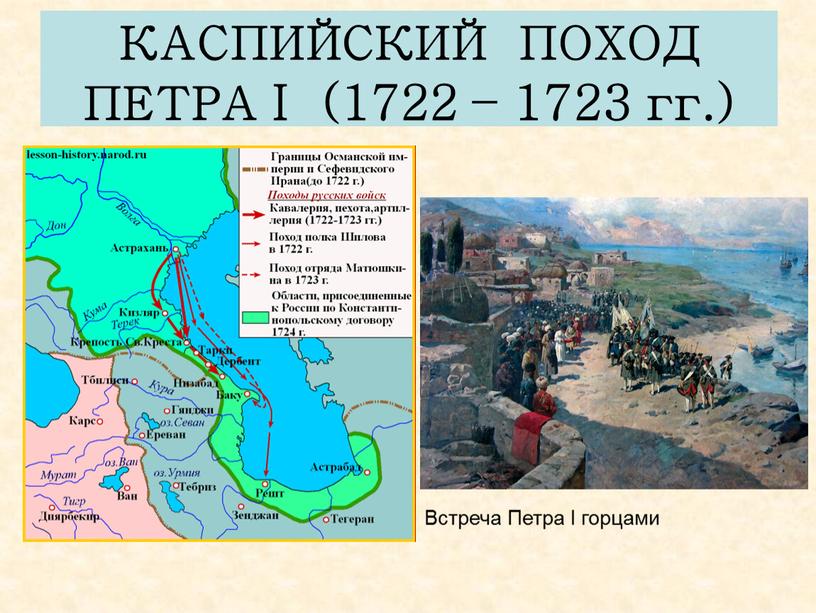 КАСПИЙСКИЙ ПОХОД ПЕТРА I (1722 – 1723 гг