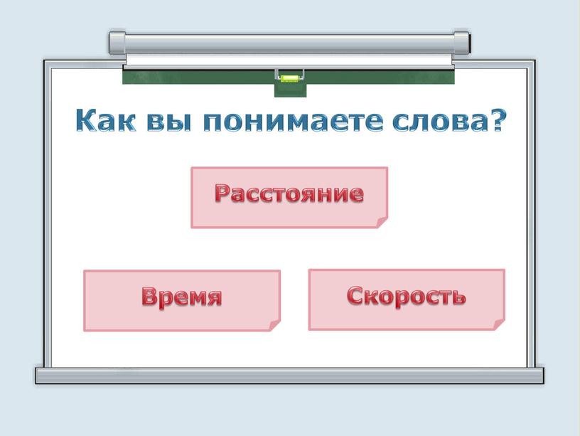 Как вы понимаете слова? Время Скорость