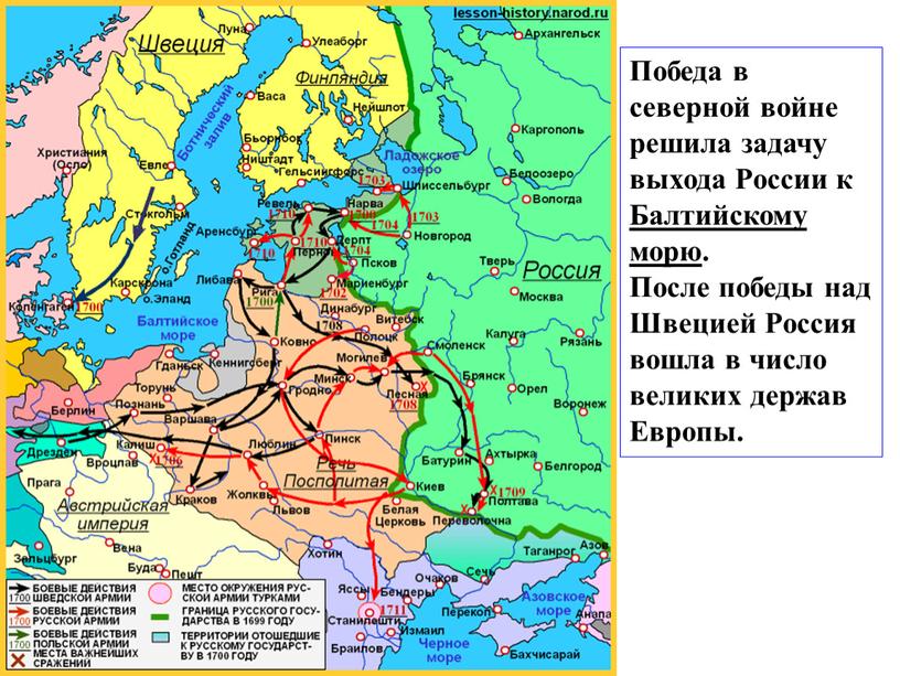 Победа в северной войне решила задачу выхода