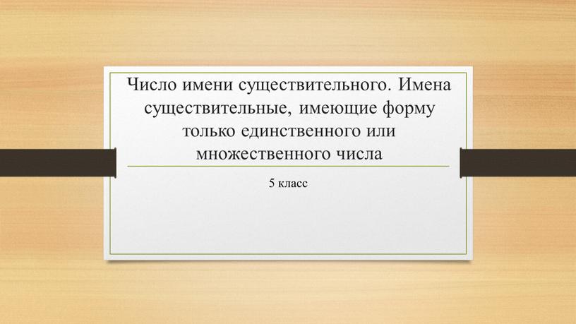 Число имени существительного. Имена существительные, имеющие форму только единственного или множественного числа 5 класс