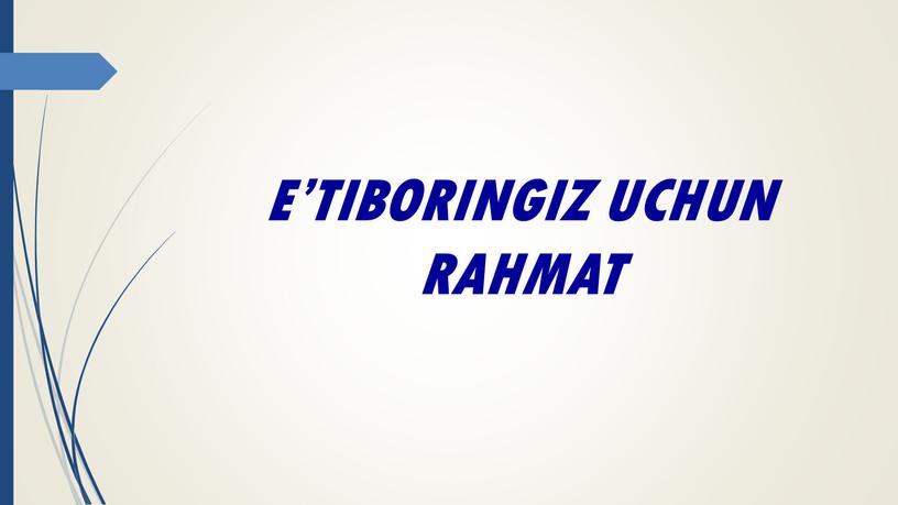 E’TIBORINGIZ UCHUN RAHMAT