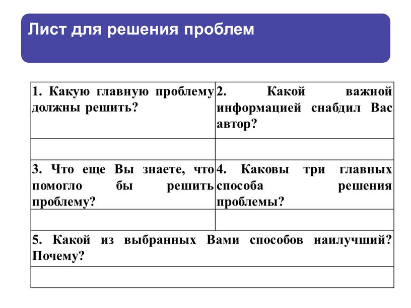 Какую главную проблему должны решить? 2