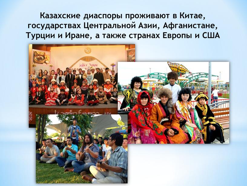 Казахские диаспоры проживают в