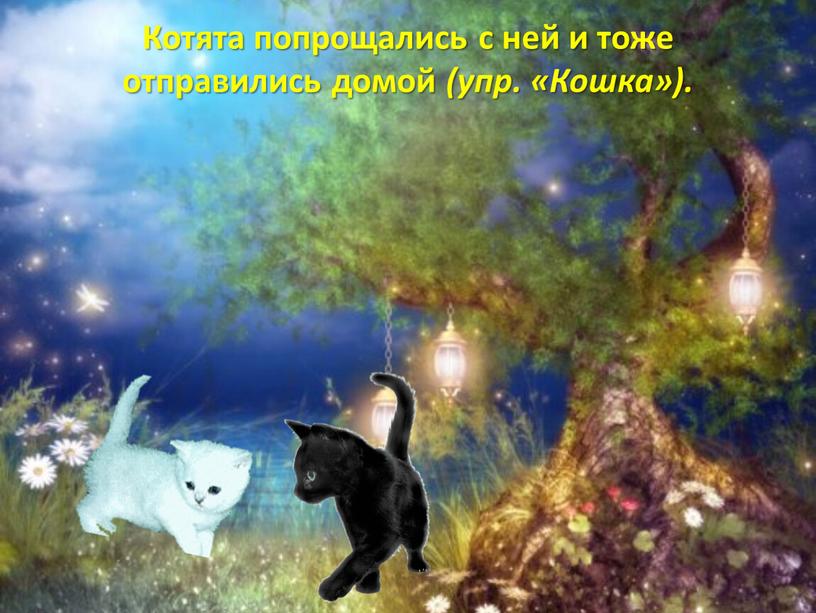 Котята попрощались с ней и тоже отправились домой (упр