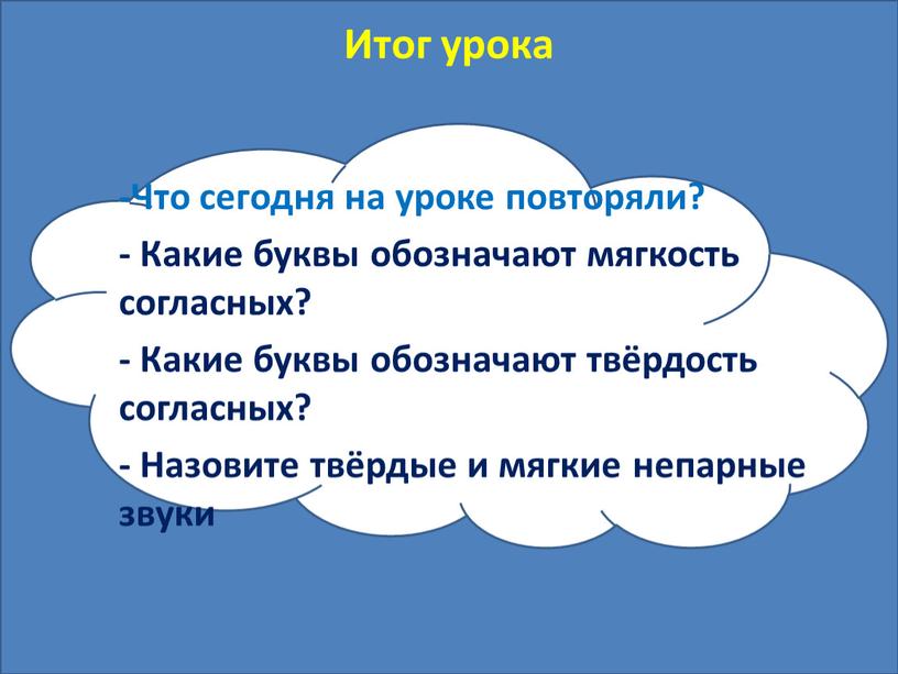 Что сегодня на уроке повторяли? -