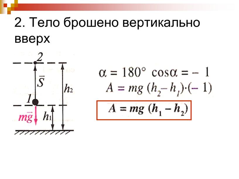 2. Тело брошено вертикально вверх