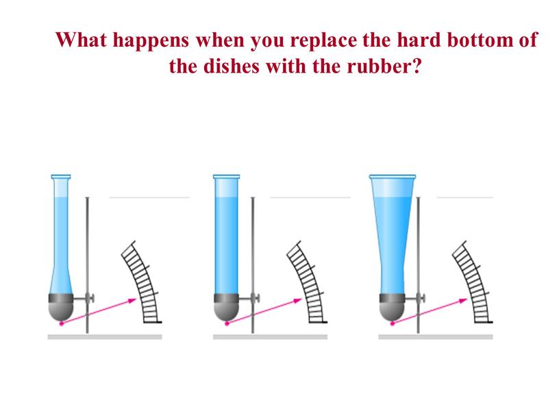 What happens when you replace the hard bottom of the dishes with the rubber?