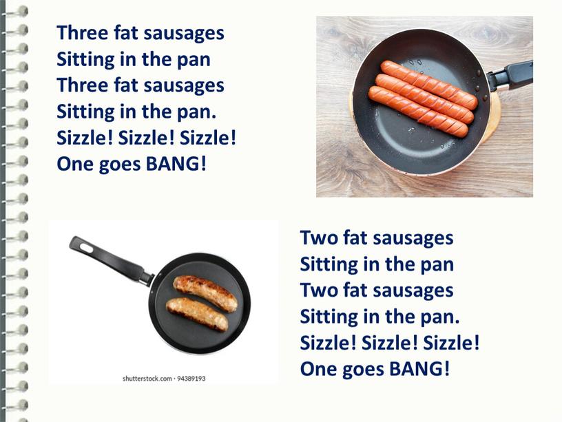 Three fat sausages Sitting in the pan