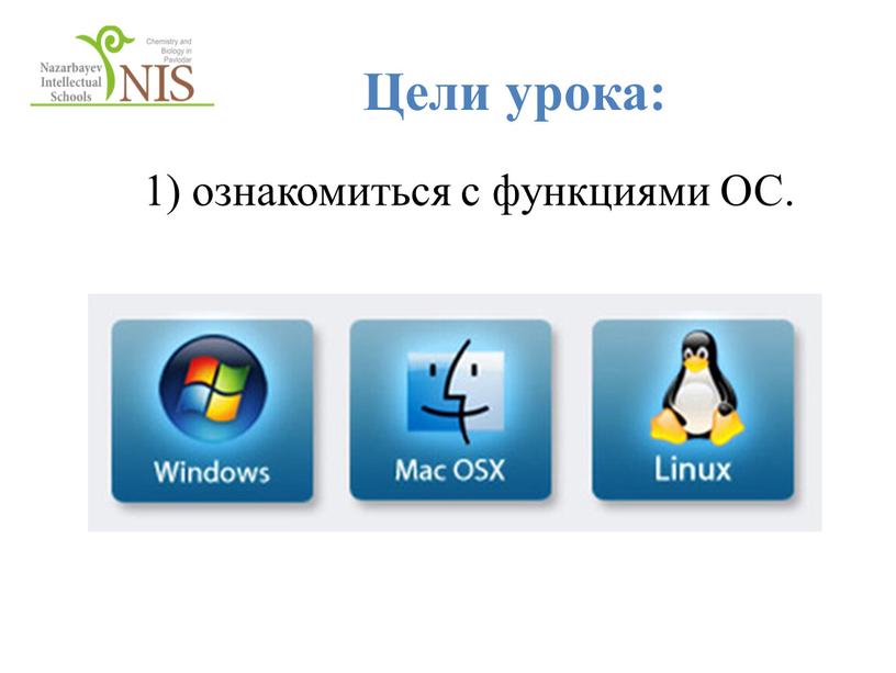 Цели урока: 1) ознакомиться с функциями