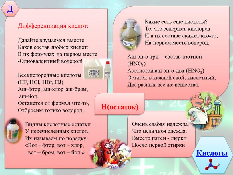 Дифференциация кислот: Давайте вдумаемся вместе