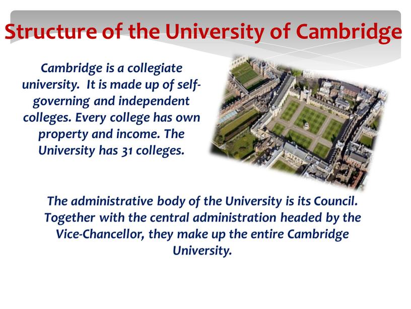 Structure of the University of