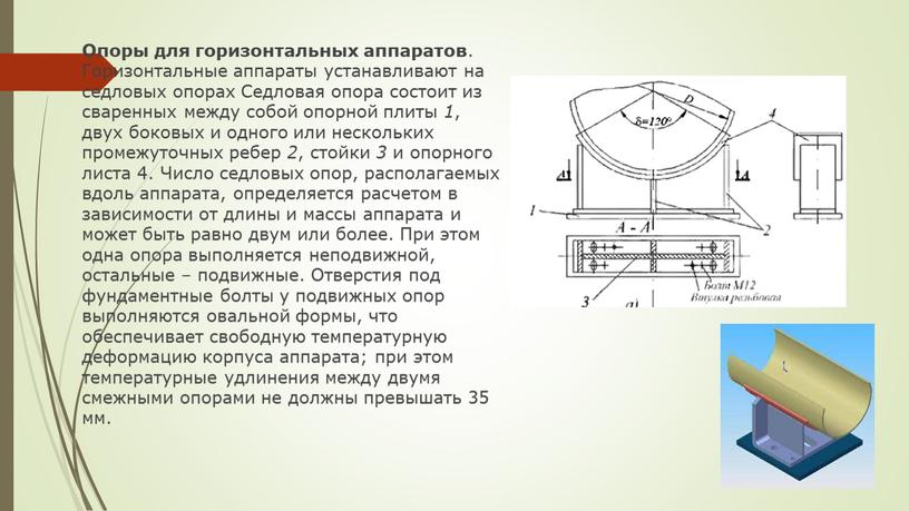 Опоры для горизонтальных аппаратов