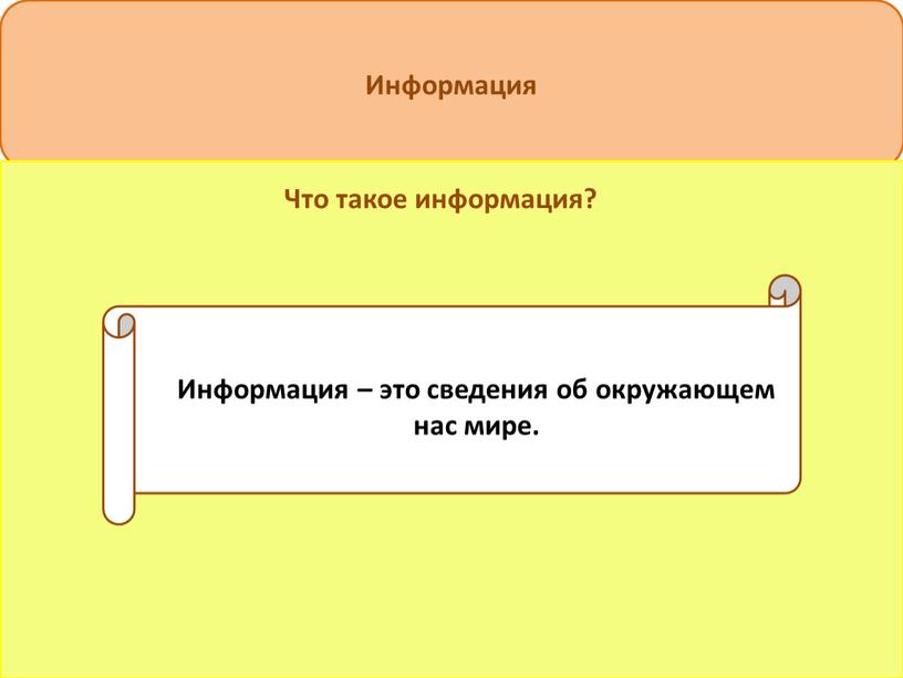 Информация Что такое информация?