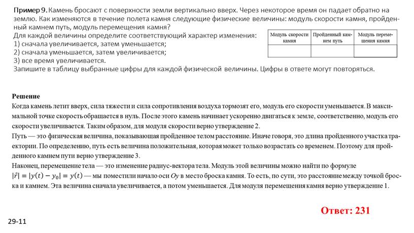 Пример 9. Ка­мень бро­са­ют с по­верх­но­сти земли вер­ти­каль­но вверх