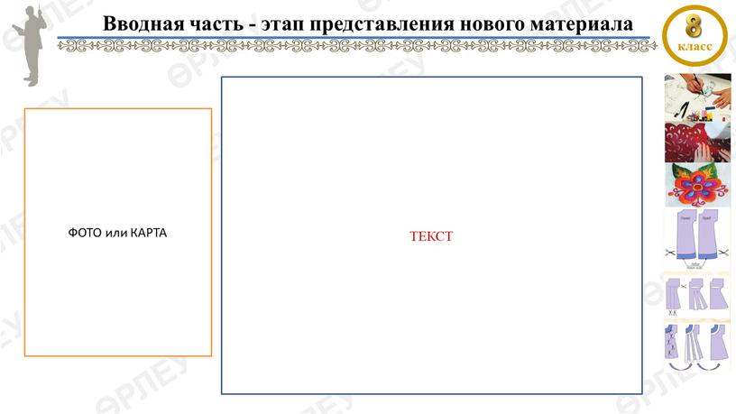 Вводная часть - этап представления нового материала