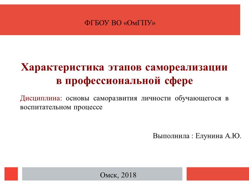 Характеристика этапов самореализации в профессиональной сфере