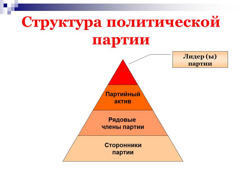 Структура политической партии Лидер (ы) партии