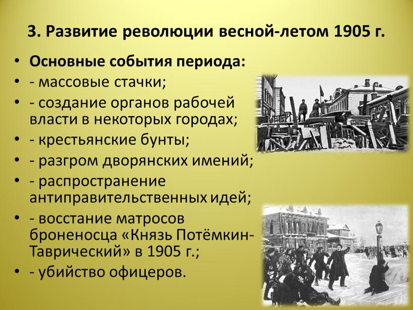 Развитие революции весной-летом 1905 г