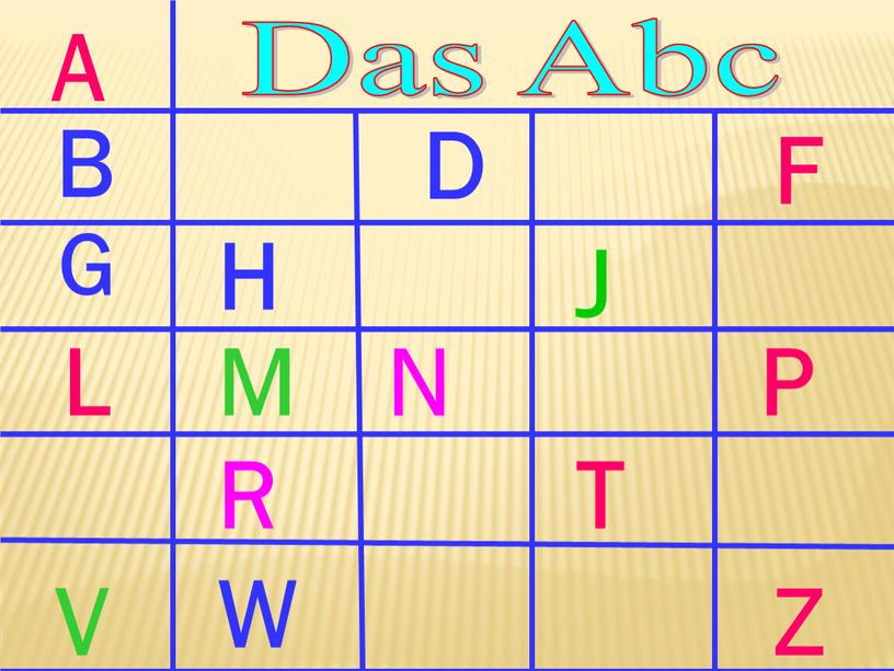 Das Abc A B F H J L M N P RW T