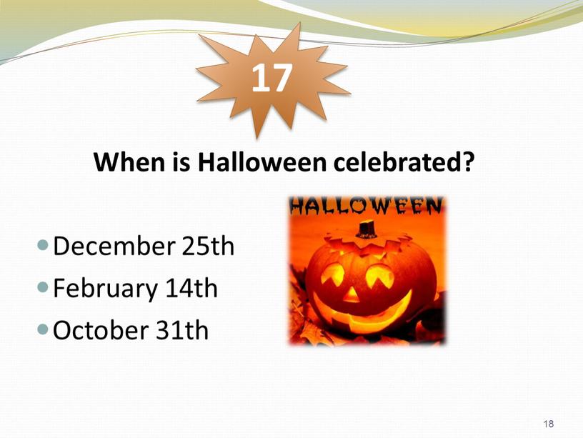When is Halloween celebrated?